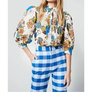 Smythe Floral Puff Sleeve Blouse - Multicolor